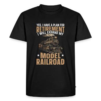 Model railway - Men's Premium Organic T-Shirt - black - Front - Nico (187cm)