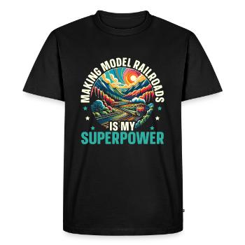 Model railway - Men's Premium Organic T-Shirt - black - Front - Nico (187cm)