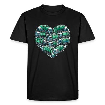 Chauffeur de camion à ordures Gestion des déchets - T-shirt Premium bio Homme - noir - Devant - Nico (187cm)