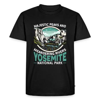 Yosemite National Park Outdoor Tours USA America - Men's Premium Organic T-Shirt - black - Front - Nico (187cm)
