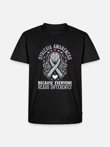 Dyslexia Awareness Month - Men's Premium Organic T-Shirt - black