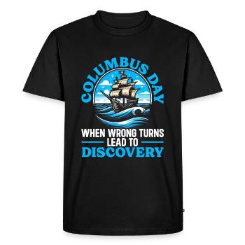 Columbus Day Amérique 1492 Découverte des États-Unis - T-shirt Premium bio Homme - noir - Devant - Nico (187cm)