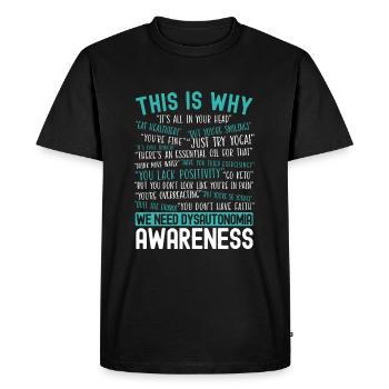 Dysautonomia Consciousness Chronic Illness - Men's Premium Organic T-Shirt - black - Front - Nico (187cm)