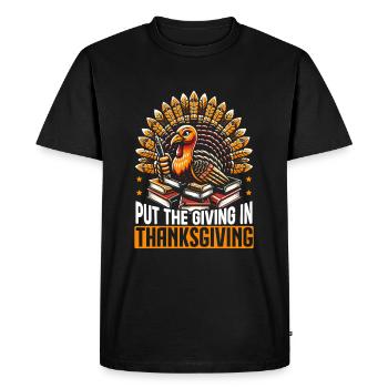 Dinde de Thanksgiving - T-shirt Premium bio Homme - noir - Devant - Nico (187cm)