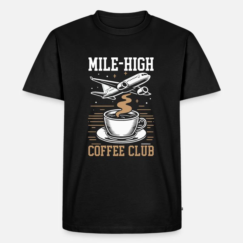 Stewardess Flugbegleiterin Flugzeugfahrt Luftfahrt - Männer Premium Bio T-Shirt - Schwarz