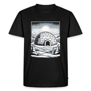 Igloo glace flocon de neige hiver - T-shirt Premium bio Homme - noir - Devant - Nico (187cm)