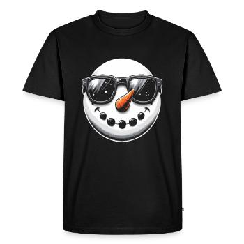 Bonhomme de neige drôle d'hiver - T-shirt Premium bio Homme - noir - Devant - Nico (187cm)
