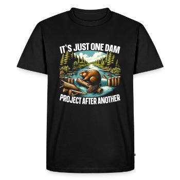 Drôle de castor amant rongeur animal mignon - T-shirt Premium bio Homme - noir - Devant - Nico (187cm)