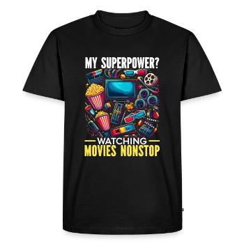 film cinéma amant popcorn film - T-shirt Premium bio Homme - noir - Devant - Nico (187cm)