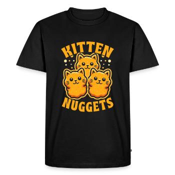 Chicken Nugget Fast Food Cat - Men's Premium Organic T-Shirt - black - Front - Nico (187cm)