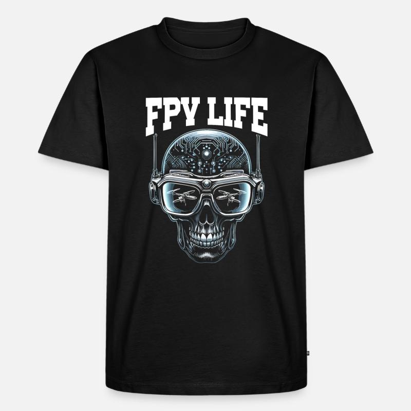 FPV drone pilot, remote control - Men's Premium Organic T-Shirt - black