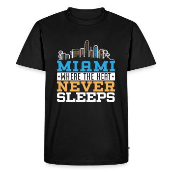 United States USA State of America Miami - Men's Premium Organic T-Shirt - black - Front - Nico (187cm)