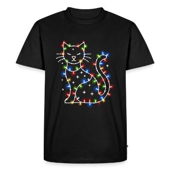 Fête de Noël des chats - T-shirt Premium bio Homme - noir - Devant - Nico (187cm)