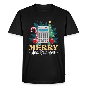 Comptable drôle Père Noël Contrôleur - T-shirt Premium bio Homme - noir - Devant - Nico (187cm)