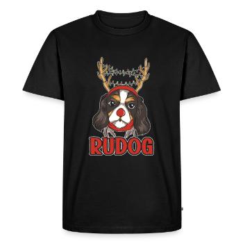 Dog, Christmas holiday time, Santa Claus, - Men's Premium Organic T-Shirt - black - Front - Nico (187cm)