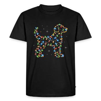 Dog, Christmas holiday time, Santa Claus, - Men's Premium Organic T-Shirt - black - Front - Nico (187cm)