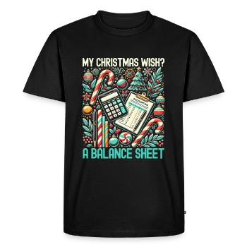Père Noël comptable de Noël drôle - T-shirt Premium bio Homme - noir - Devant - Nico (187cm)