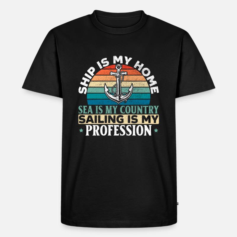 Seemann Schiffsberuf Seemann Seesegeln - Männer Premium Bio T-Shirt - Schwarz