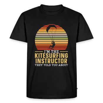 Kitesurfing Kiteboarding Water Sports Kitesurfer - Men's Premium Organic T-Shirt - black - Front - Nico (187cm)
