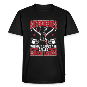 Lunch Lady, Employé de cantine scolaire, Dinner Lady - T-shirt Premium bio Homme - noir - Devant - Nico (187cm)