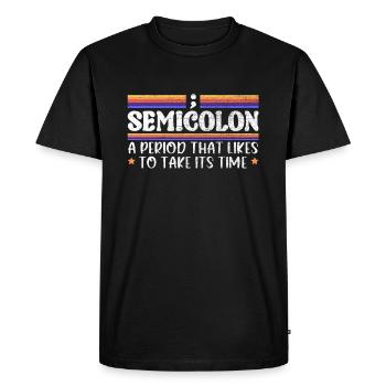 Grammaire anglaise drôle - T-shirt Premium bio Homme - noir - Devant - Nico (187cm)