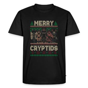 Drôle de Noël bigfoot père noël - T-shirt Premium bio Homme - noir - Devant - Nico (187cm)