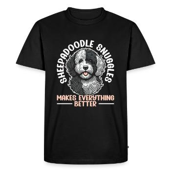 Chien Sheepadoodle mignon - T-shirt Premium bio Homme - noir - Devant - Nico (187cm)