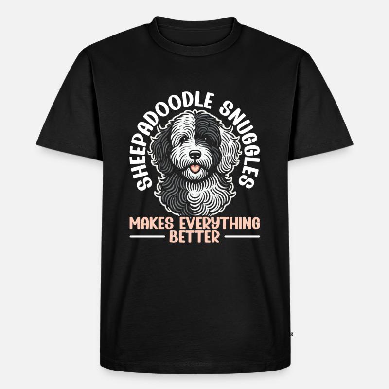 Niedlicher Sheepadoodle-hund - Männer Premium Bio T-Shirt - Schwarz