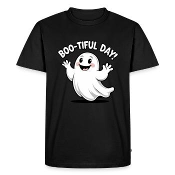 Cute ghost design - BOO-tiful Day! - Men's Premium Organic T-Shirt - black - Front - Nico (187cm)