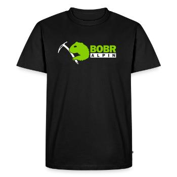 Bobr Alpin Logo Hell - T-shirt Premium bio Homme - noir - Devant - Nico (187cm)