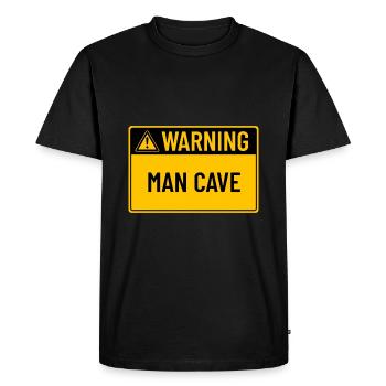Avertissement : Man Cave - T-shirt Premium bio Homme - noir - Devant - Nico (187cm)
