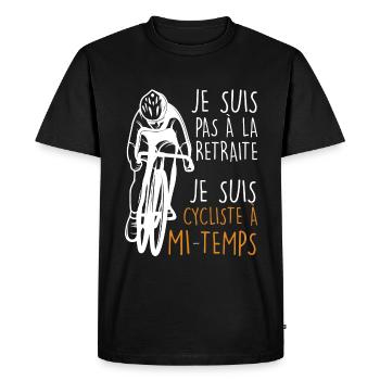Vélo retraité - T-shirt Premium bio Homme - noir - Devant - Nico (187cm)