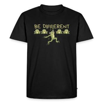 ÊTRE DIFFÉRENT Grenouille - T-shirt Premium bio Homme - noir - Devant - Nico (187cm)