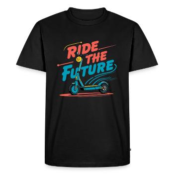 Ride the Future - Stylish E-Scooter Design - Men's Premium Organic T-Shirt - black - Front - Nico (187cm)