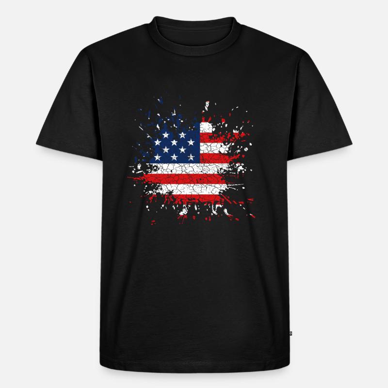 America USA - Männer Premium Bio T-Shirt - Schwarz