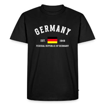 Germany Since 1949 Vintage - Men's Premium Organic T-Shirt - black - Front - Nico (187cm)
