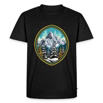 Mountains Forest Summits Ski - Men's Premium Organic T-Shirt - black - Front - Nico (187cm)