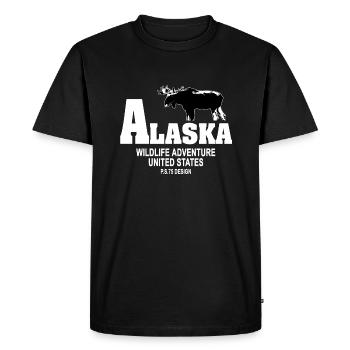 Alaska - Wapiti - Désert - T-shirt Premium bio Homme - noir - Devant - Nico (187cm)