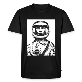 ASTRONAUTE FEMME FEMME POWER STENCIL - T-shirt Premium bio Homme - noir - Devant - Nico (187cm)