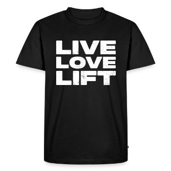 Live Love Lift - Citation fitness - T-shirt Premium bio Homme - noir - Devant - Nico (187cm)