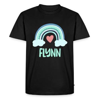 Flynn Name Rainbow Baby - Men's Premium Organic T-Shirt - black - Front - Nico (187cm)