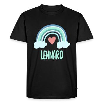 Lennard Name Rainbow Baby - Men's Premium Organic T-Shirt - black - Front - Nico (187cm)
