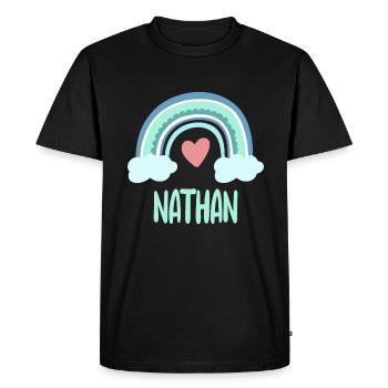 Nathan Name Rainbow Baby - Men's Premium Organic T-Shirt - black - Front - Nico (187cm)