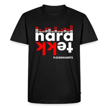 Hardtekk - Tekk - Techno - HARDTEKK FLOORWÄRTS - Men's Premium Organic T-Shirt - black - Front - Nico (187cm)