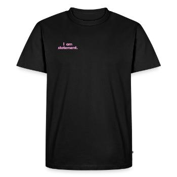 statement txt pink - Men's Premium Organic T-Shirt - black - Front - Nico (187cm)