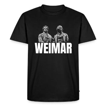 Weimar - Männer Premium Bio T-Shirt - Schwarz - Vorne - Nico (187cm)