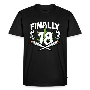 FINALLY 18 BIRTHDAY 2004 SMOKING CANNABIS - Men's Premium Organic T-Shirt - black - Front - Nico (187cm)