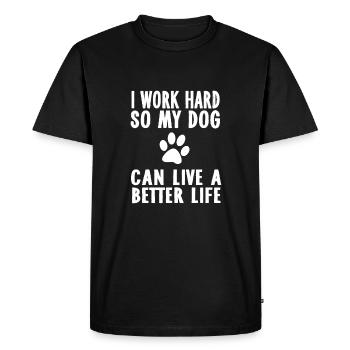 Chien, chien, proverbe, proverbe, chien, énonciations - T-shirt Premium bio Homme - noir - Devant - Nico (187cm)