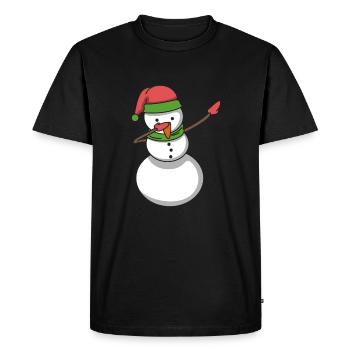 Bonhomme de neige tamponnant hip-hop cadeau de Noël - T-shirt Premium bio Homme - noir - Devant - Nico (187cm)