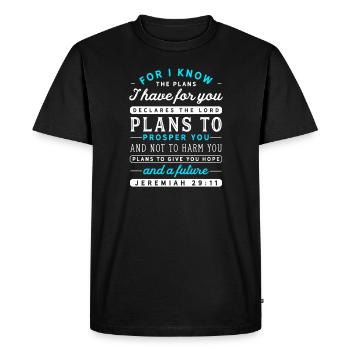 Jérémie 29 11 Hope Future Vers de la Bible Foi - T-shirt Premium bio Homme - noir - Devant - Nico (187cm)